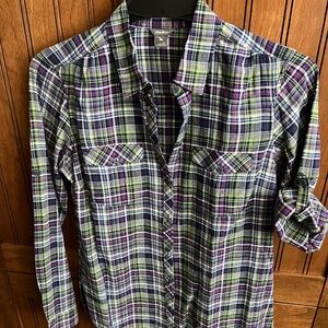 Eddie Bauer Women's Long Sleeve Plaid Shirt Size S